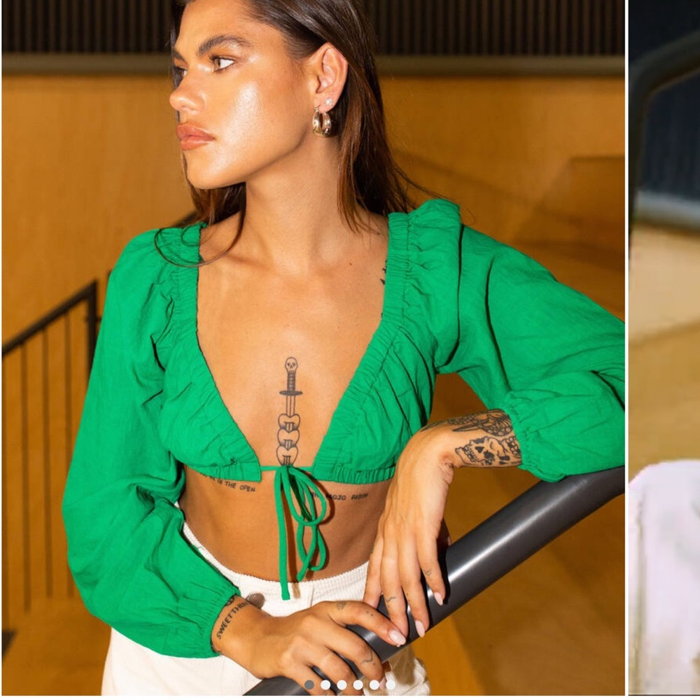 Ava & Ever Indigo Top in bright green